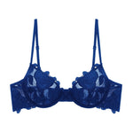 Load image into Gallery viewer, Rosie Mesh & Lace Underwired Bra Blue