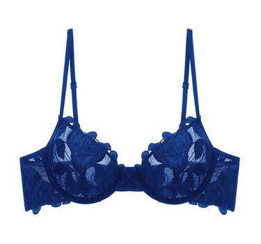 Rosie Mesh & Lace Underwired Bra Blue