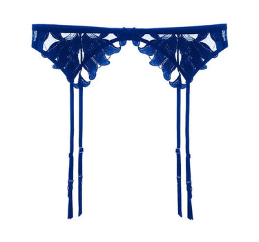 Rosie Lace & Mesh Suspenders Blue